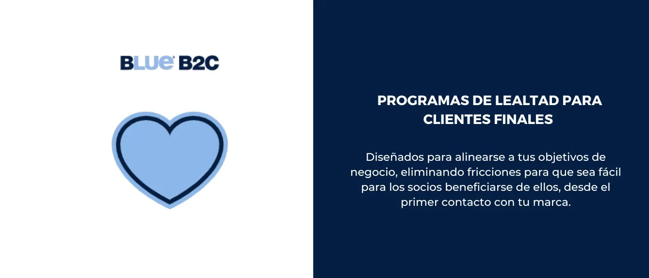 Solución B2C. Programas de Lealtad para clientes finales, una experiencia personalizada y significativa para enamorar a tus clientes